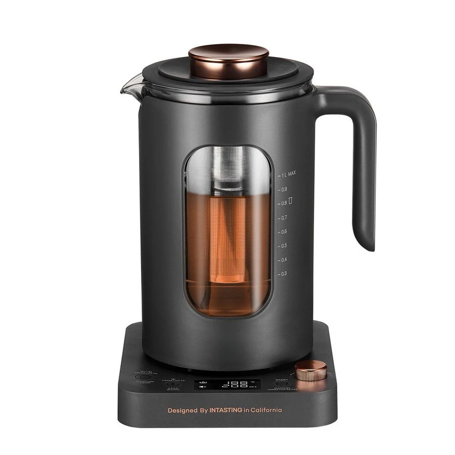 

Tea Kettle, Glass Electric Kettle with tea Infuser and Precise knob temperature control, 1200W Fast Heating, BPAFree, Easy to Cl