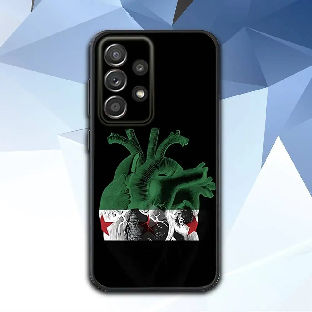 Free S-Syrias Flag Phone Case For Samsung S 25,24,23,22,30,21,10,9,Ultra,Plus,Lite,FE,4,5 G Soft Black Case