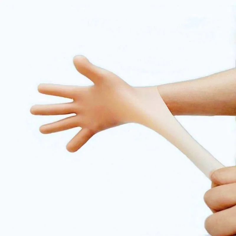 Guanti in Silicone Lunghi a Cinque Dita, Protezione Solare, Impermeabili, Sbiancanti, Anti-Screpolature, Extra Lunghi, Ultra Sottili, Colore Nude, Invisibili