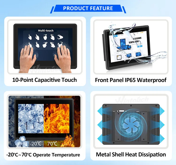2026 new industrial touchscreen display, size 7 10.1 15 15.6 17 21.5 inch IP65 waterproof embedded industrial display