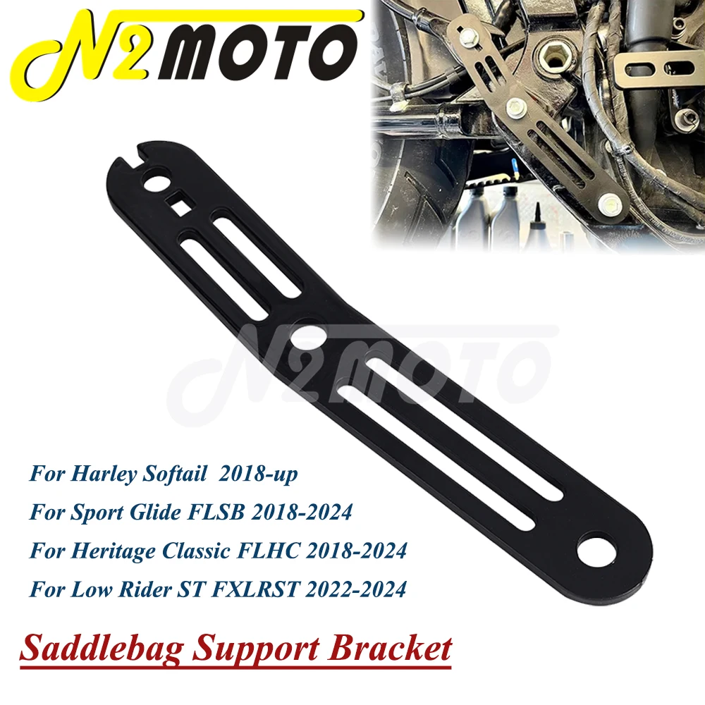 Motorcycle Right Side Saddle Bag Support Bracket Mount Holder For Harley Softail Low Rider ST Heritage Classic FLHC FLSB 2018-24