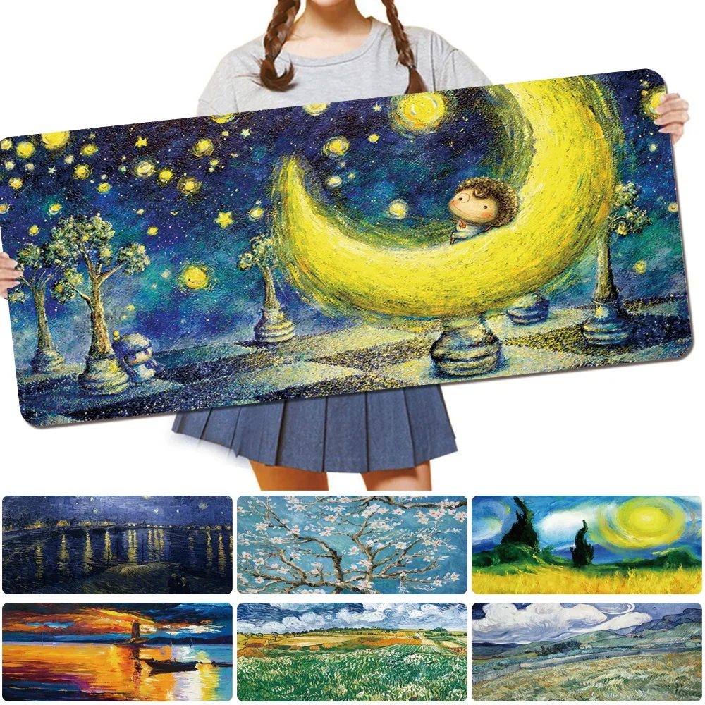 

Mouse Pad High Quality PU Leather Waterproof Painting Pattern Series Computer Keyboard Mousepad Anti-slip Game Mouse Mat