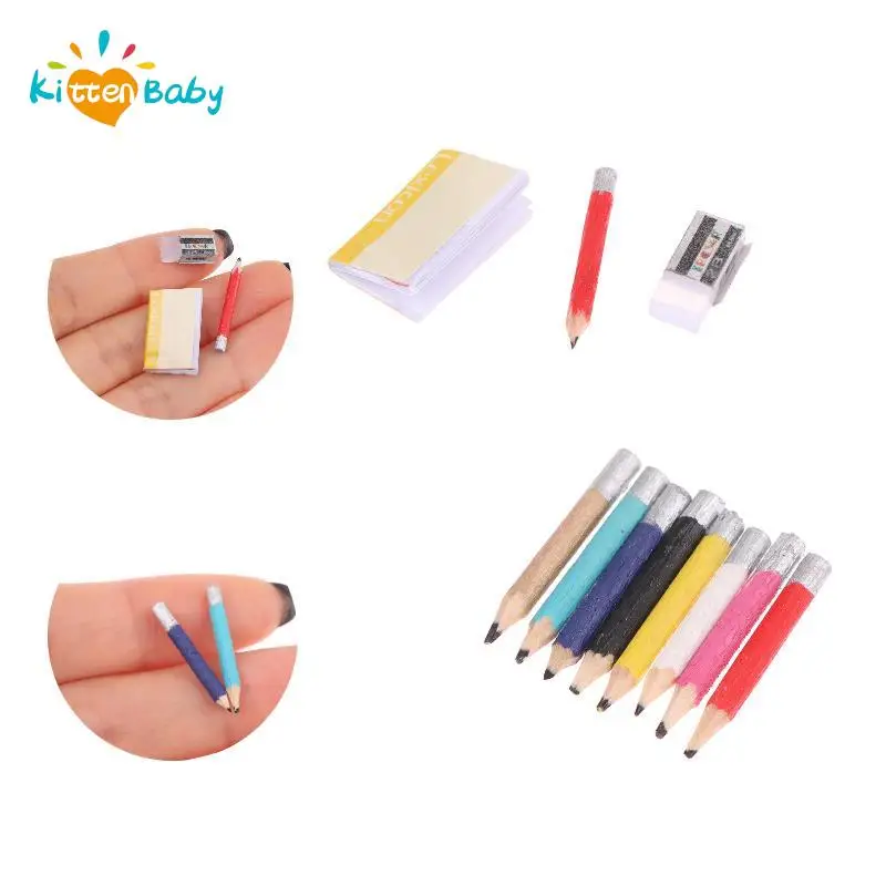 1Set 1:6 1:12 Dollhouse Mini Colorful Pencil Model Fashion Miniature Accessories Simulation Model Toys For Doll Kids Gift