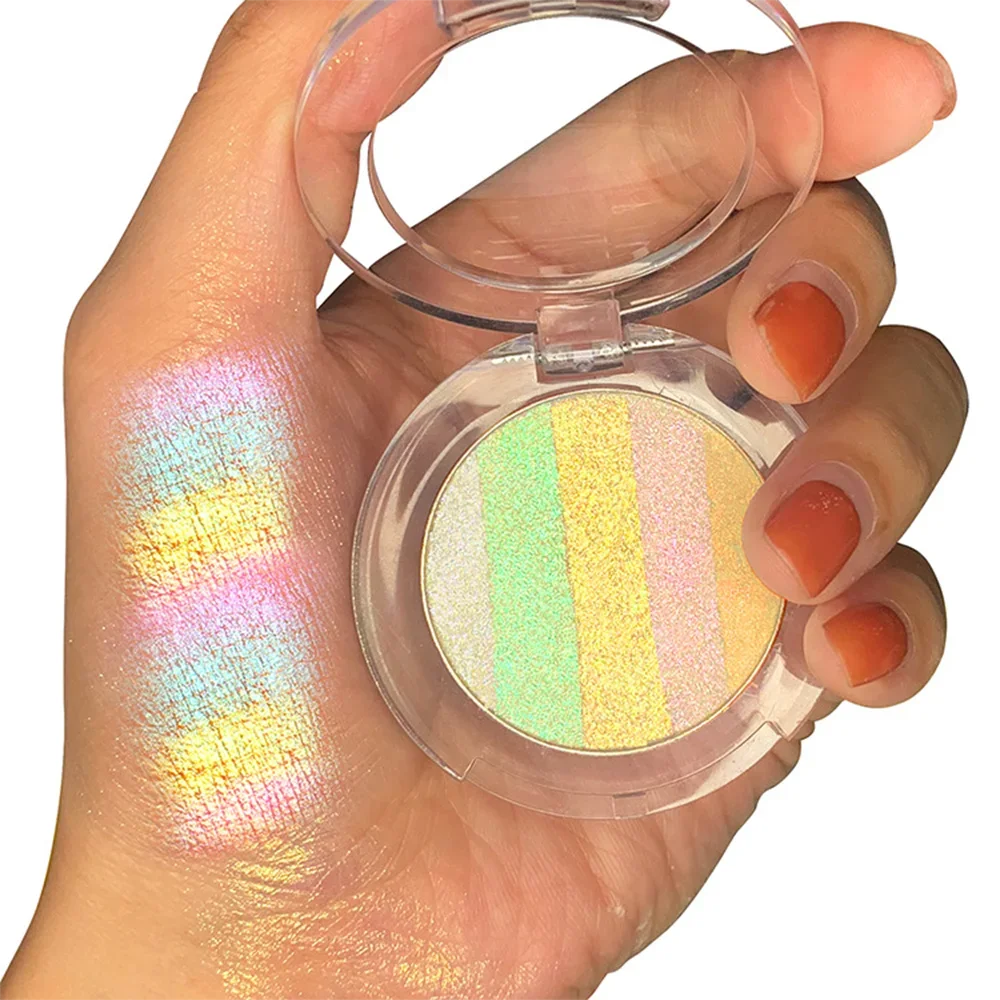 

Private Label Monochrome Rainbow Chameleon Eyeshadow Custom Logo Pigemented Diamond High Gloss Press Powder Makeup Wholesale