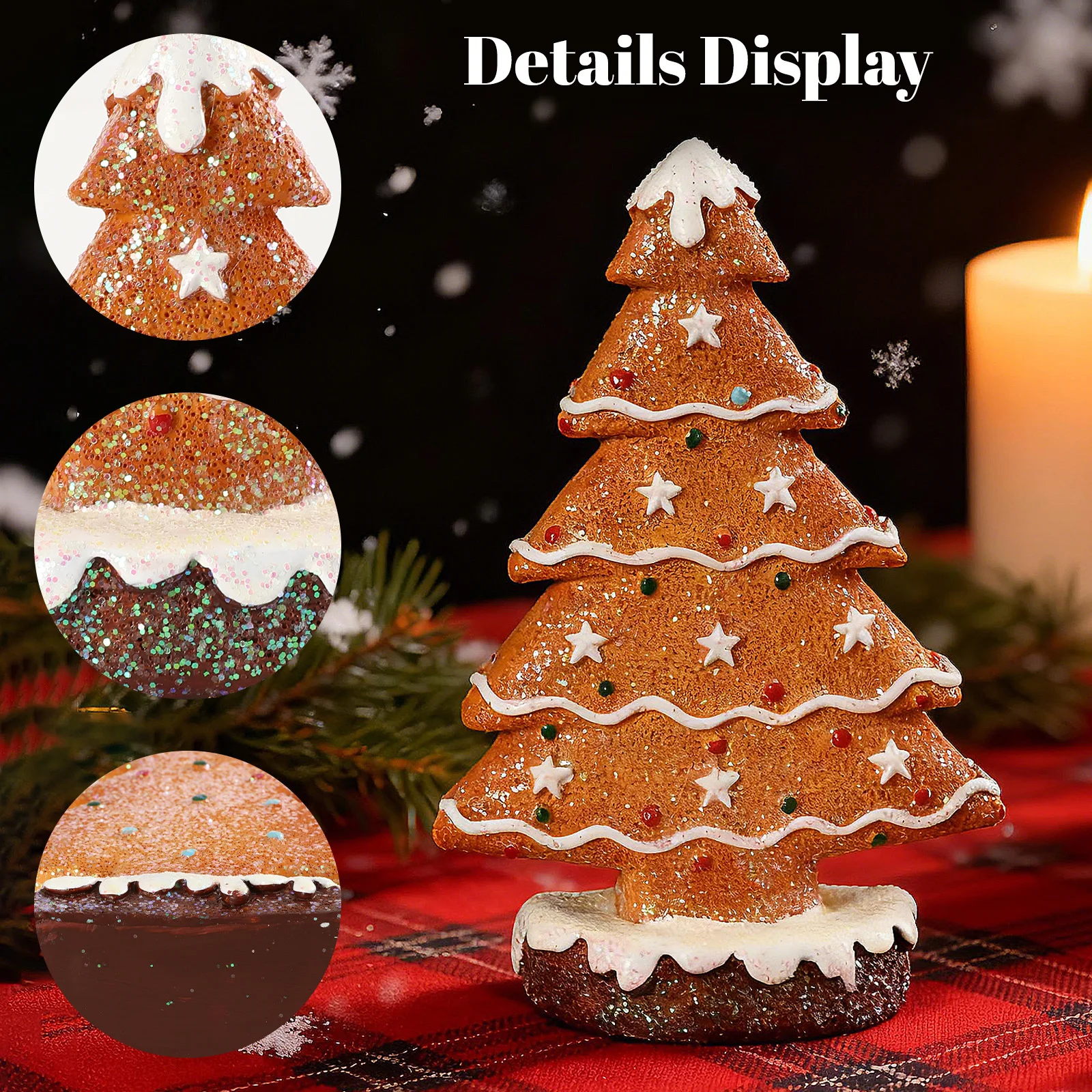 Weihnachtsbaum-Dekoration, Lebkuchen-Figuren, Kunstharz-Dekor, handgefertigt, für Weihnachtsgeschenke, Weihnachten, Party, Heimdekoration