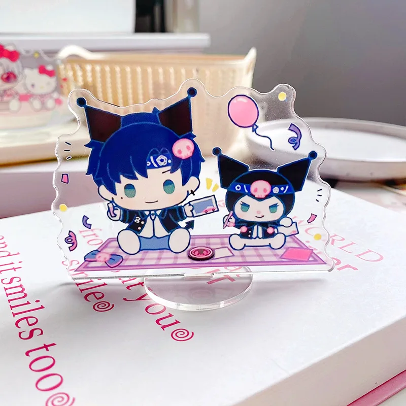 Anime Sanrio Desktop Inspirational Stand Card Kuromi My Melody Hello Kitty Acrylic Note Clip Funny Creative Decoration Gifts