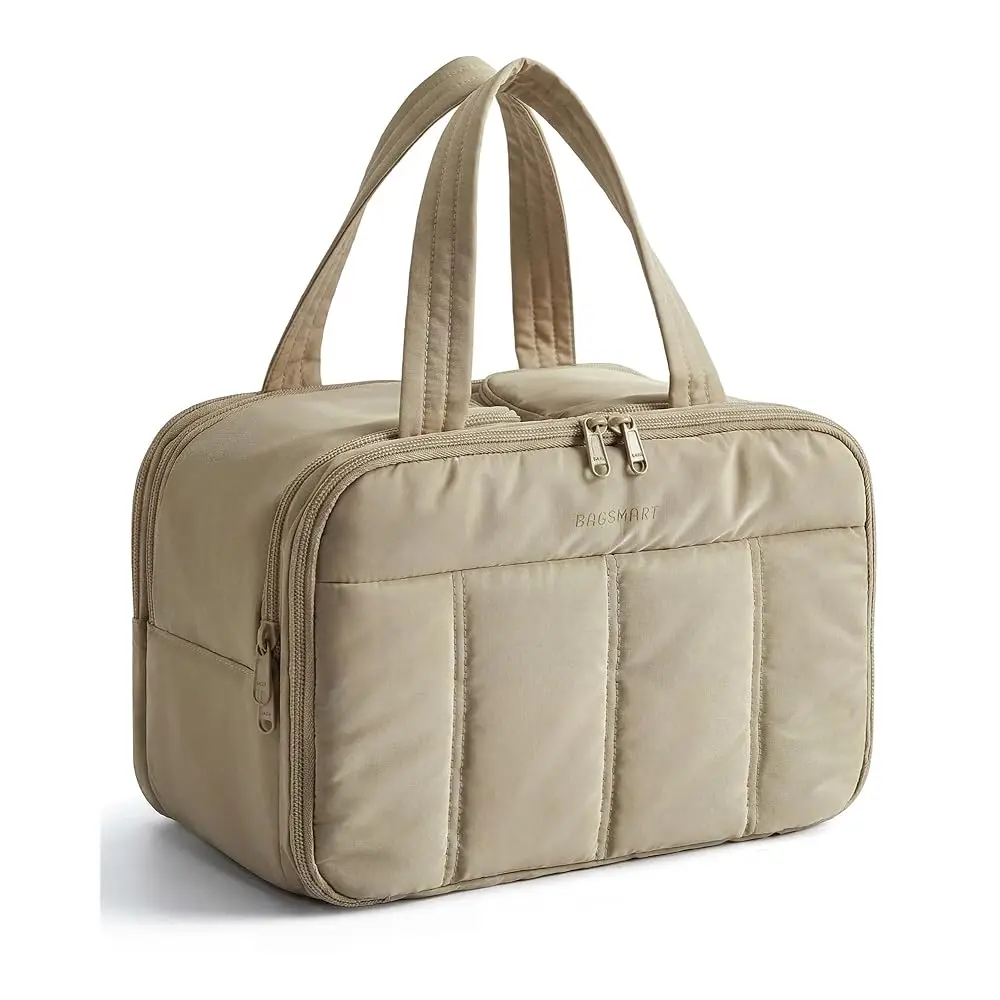 

Free ShippingTravel Toiletry Bag, Puffy Large Toiletry Bag for Women, Lightweight Cosmetic Makeup Bag Organizer with Handle for