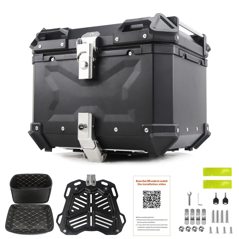 

Universal Aluminum Motorcycle Rear Luggage Trunk Tail Box 100L 80L Large Capacity Moto Top Case 55L 65L Motorcycle Top Box