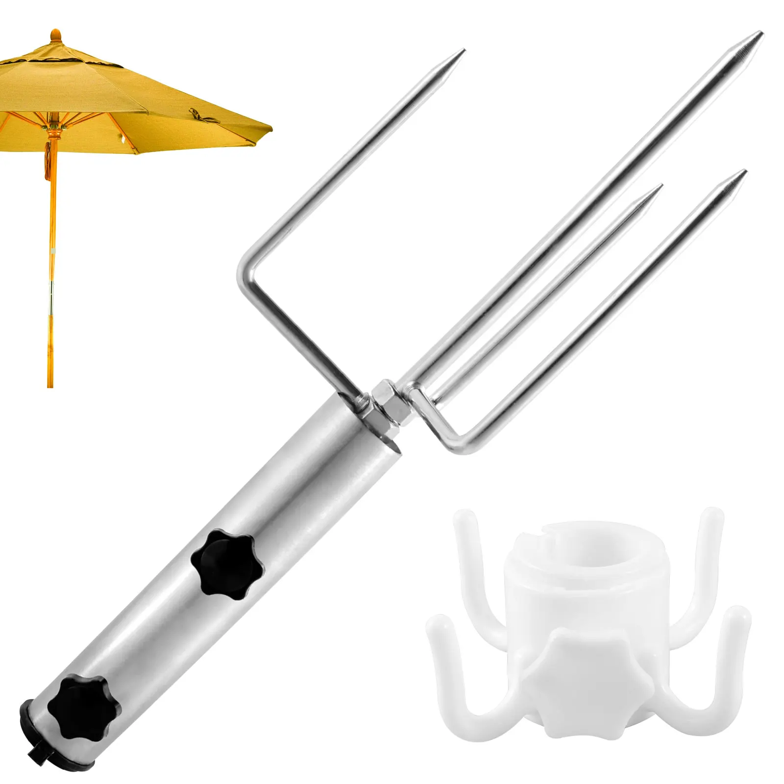 Beach Umbrella Anchor Durable Iron Umbrella Stake Heavy Duty Sand Umbrella Base With Ground Anchor For Umbrella Flag Fishing Rod