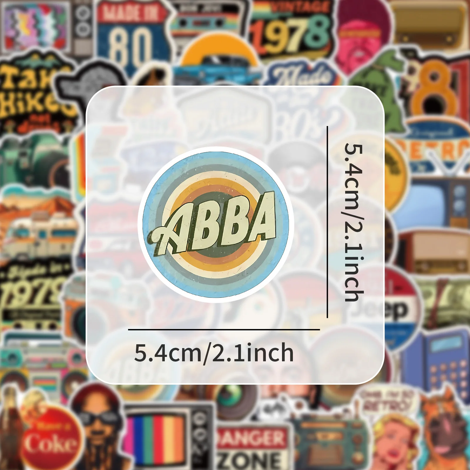 

52PCS Cartoon Retro Old Objects Graffiti Stickers Creative Decoration Suitcase Mobile Phone Case Notebook Water Cup Toys Gifts