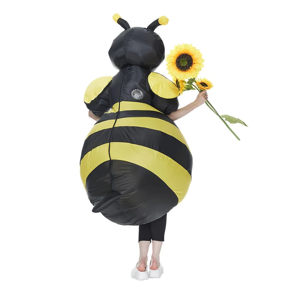 Eraspooky Funny Adult Inflatable Bumble Bee Costume Animal Honeybee Cosplay Outfit Halloween Party for Men Women Fancy Dress