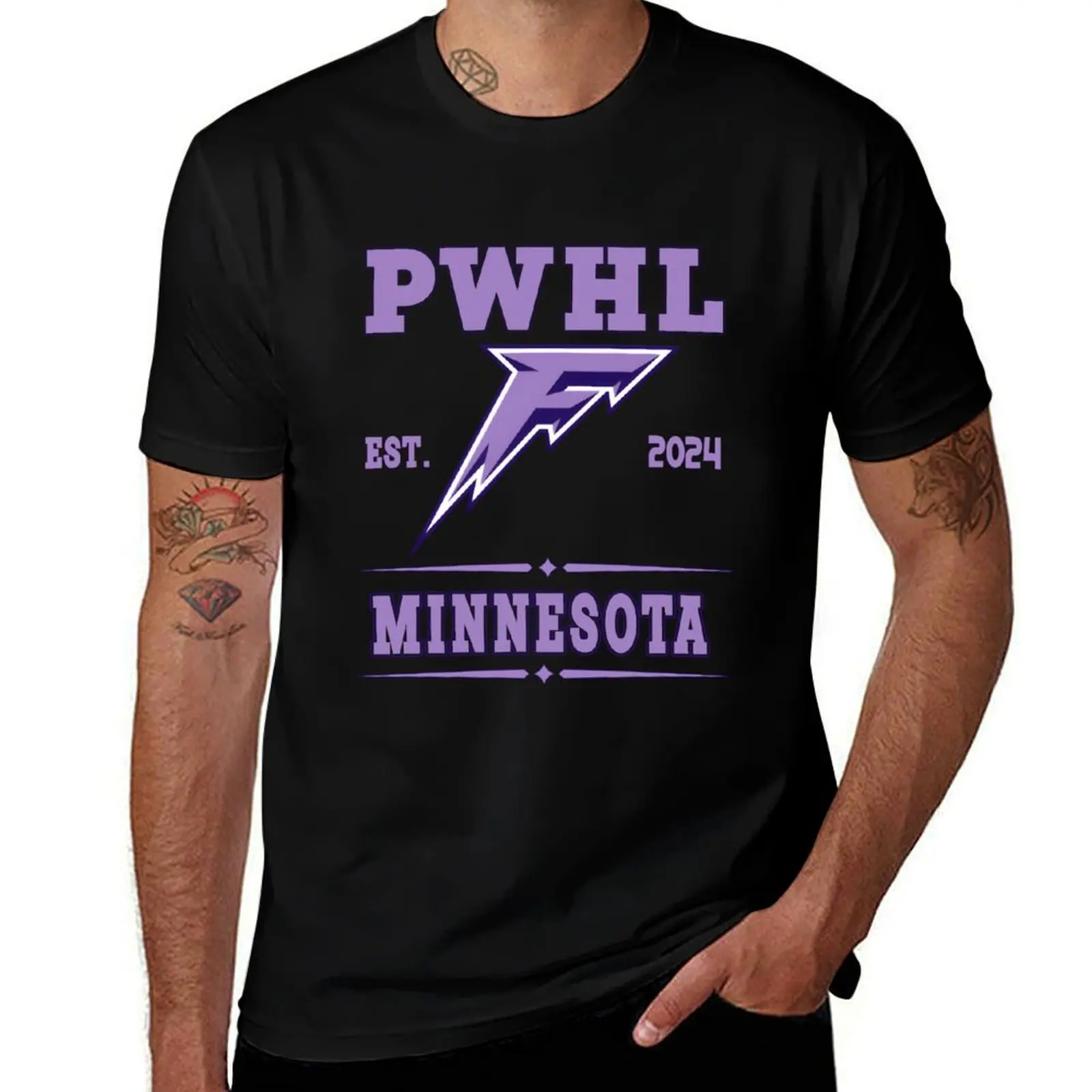 PWHL Minnesota frost est. 2024 ice hockey team T-Shirt oversized blanks baggy shirts t shirt men 100℅ cotton