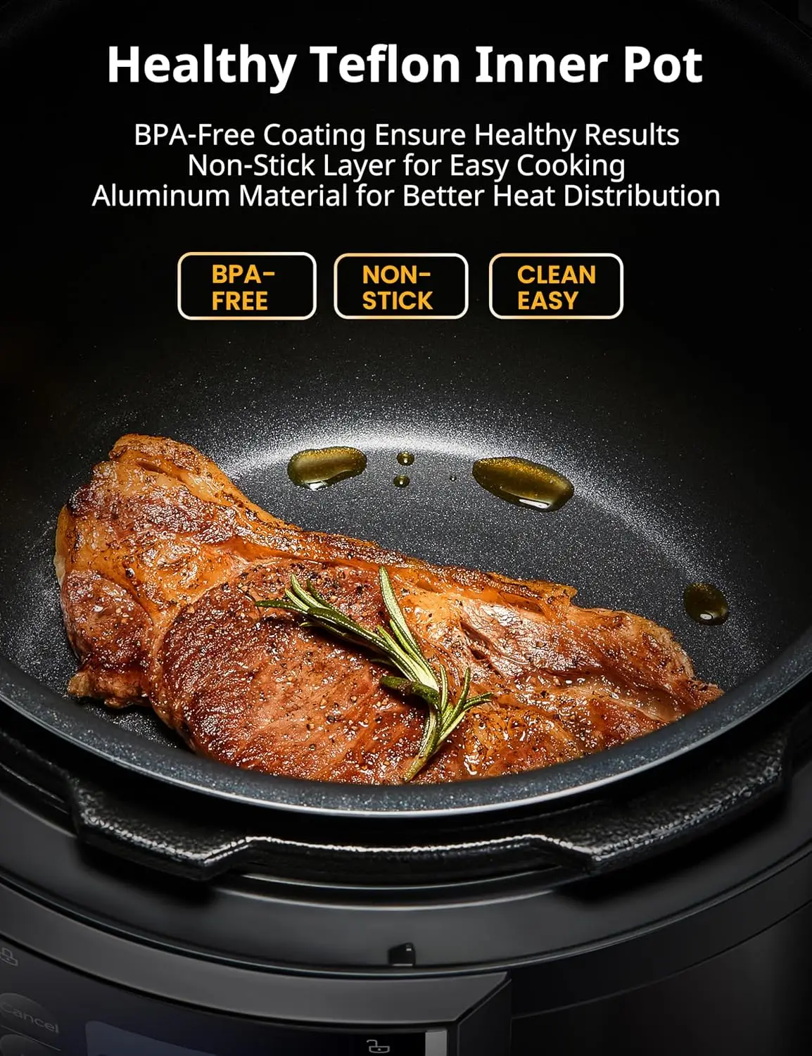 طنجرة ضغط كهربائية 9 في 1 من كومفي، 14 إعدادًا مسبقًا للطباخ البطيء المتعدد الفوري Olla de Presion وعاء أرز غير لاصق، صانع زبادي، #5