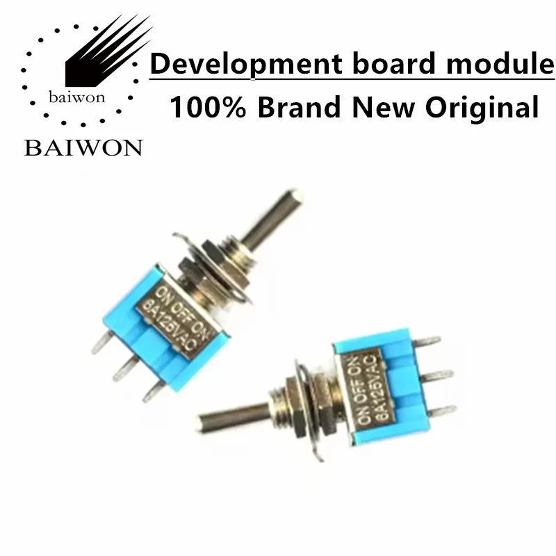 

Маленький тумблерный переключатель MTS-103, 3-контактный, 3-позиционный, одноклавишный, трехполюсный, с качающейся головкой, без гайки