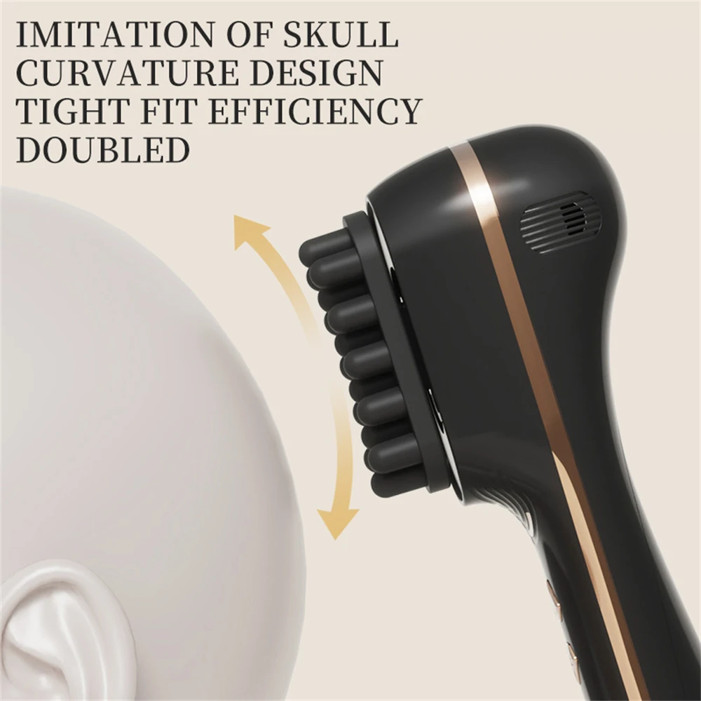 Electric Handheld Fascia Scalp Massager Cordless Vibration Head Spa Brush Therapy Comb for Stress Headache Relief Portable