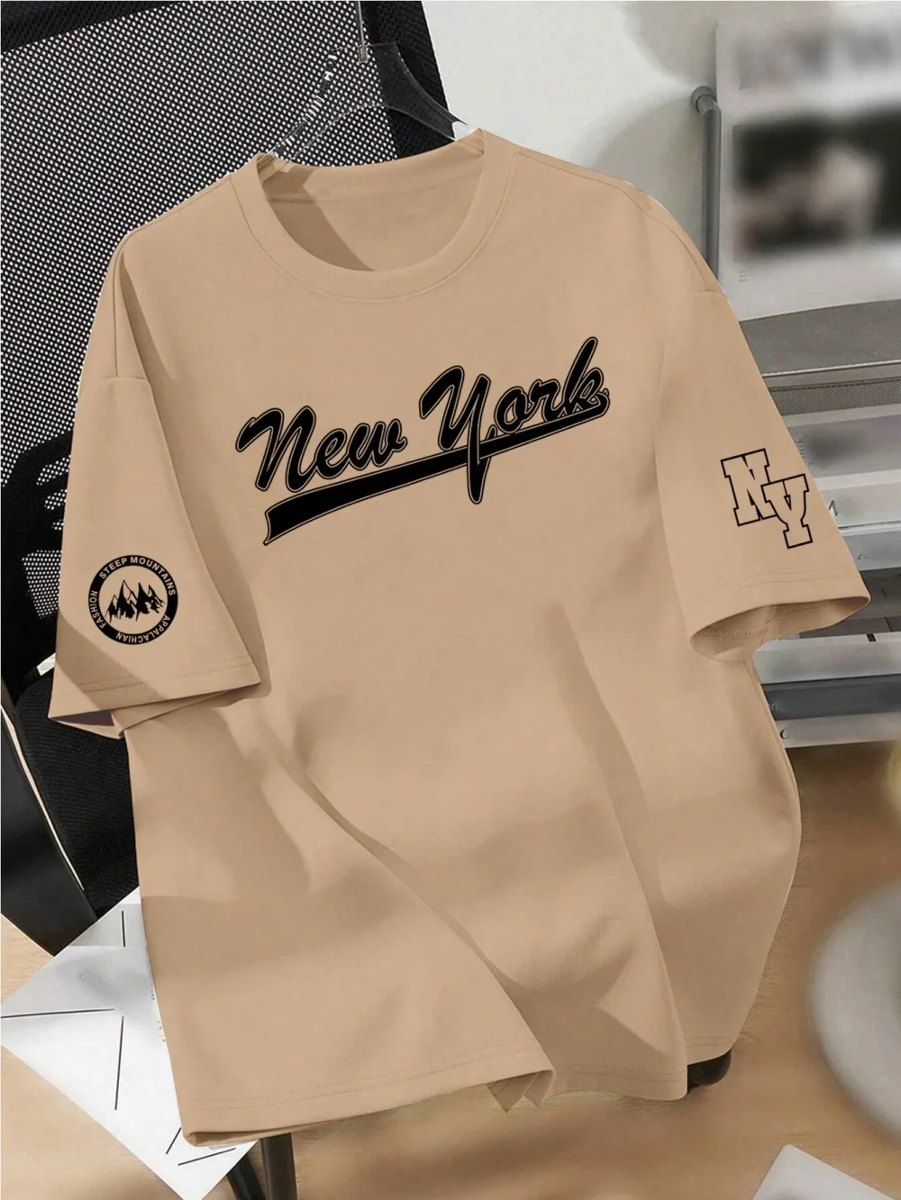 Neues Herren-Sommer-Design mit Buchstaben-Print, weiches und atmungsaktives Rundhals-T-Shirt, schnelltrocknendes Oberteil für den Sommer, Outdoor und Streetwear – Detail 8