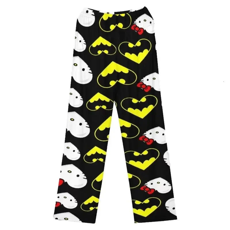 Hello Kitty Pajama Pants Cotton Loose Lady Spider-Man Pyjama Trousers Batman Cartoon Sleep Bottoms Lounge Wear Girl Sleep Pants