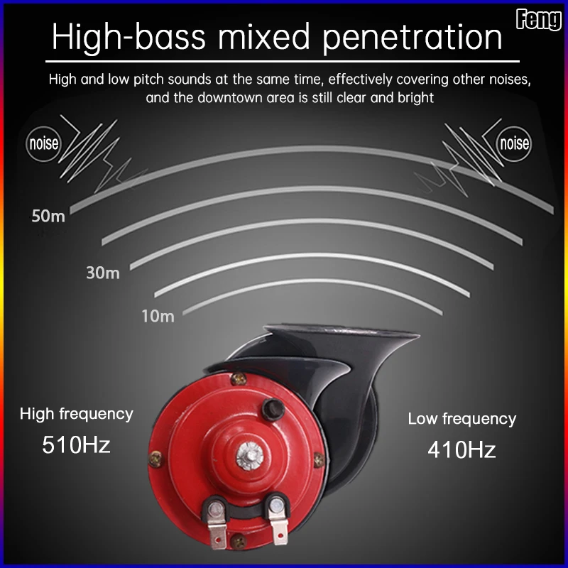 Universal Loud Car Air Horn 12V 24V Electric Snail Waterproof Alarm Kit Motorcycle Trucks SUV Boat Vehicle Horn