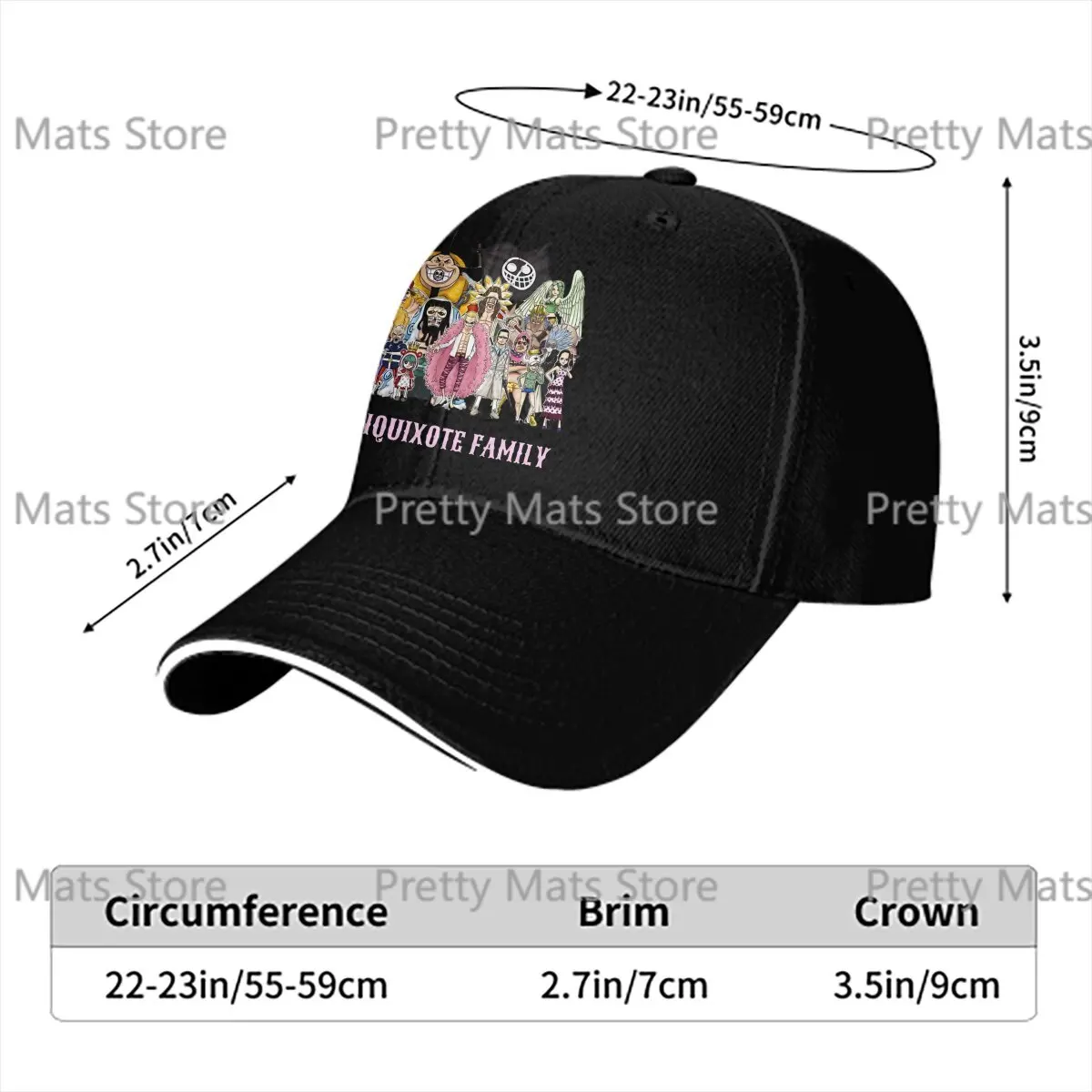 Don Quijote Family One-Pieces Anime Multicolor Hat Peaked Women's Cap Personalized Visor Protection Hats