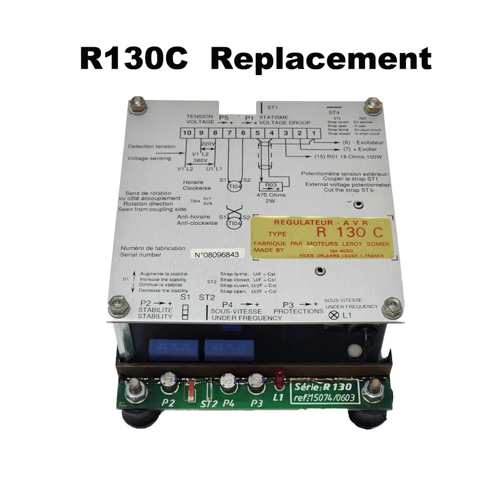 

LEROY SOMER R130C AUTOMATIC VOLTAGE REGULATOR R130C-1A