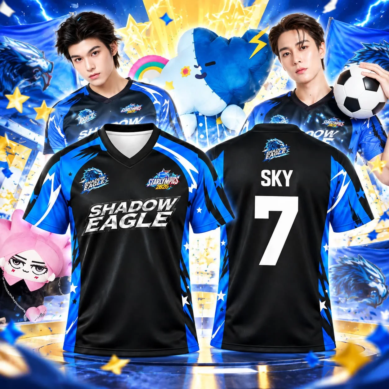 Thailand Gmmtv Starlympics 2026 SkyNani BL CP Fans Sports Day 3D Printed Unisex Vneck T Shirt Women's Tshirt Men Tee Jersey