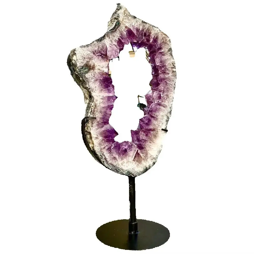 Natural Brazilian Amethyst Cluster, Crystal Slice, Energy Gemstone, Spiritual Healing, Gift, Decoration, Collection, Demagnetiza