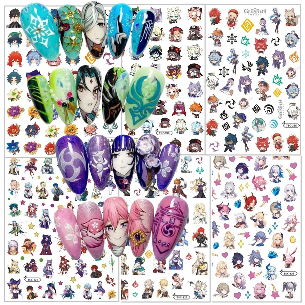 

TSC-104-222 Genshin Impact‌ Anime 3d nail art sticker stamp decal nail slider nail decor