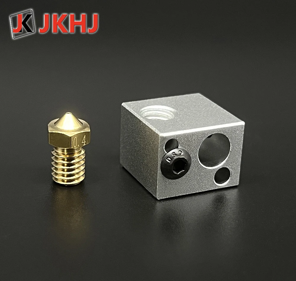 

3D Printer Heating Block Brass Nozzle Kit E3D V6 Hotend Accessories V5 Print Head Heater Resistance Fixing Block 1.75MM 0.4MM