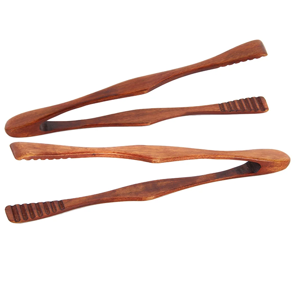 

Wood Food Tongs Natural Wooden Cooking Tools Barbecue Steak Bread Dessert Pastry Clip Clamp Kitchen Use Wood Food Tongs