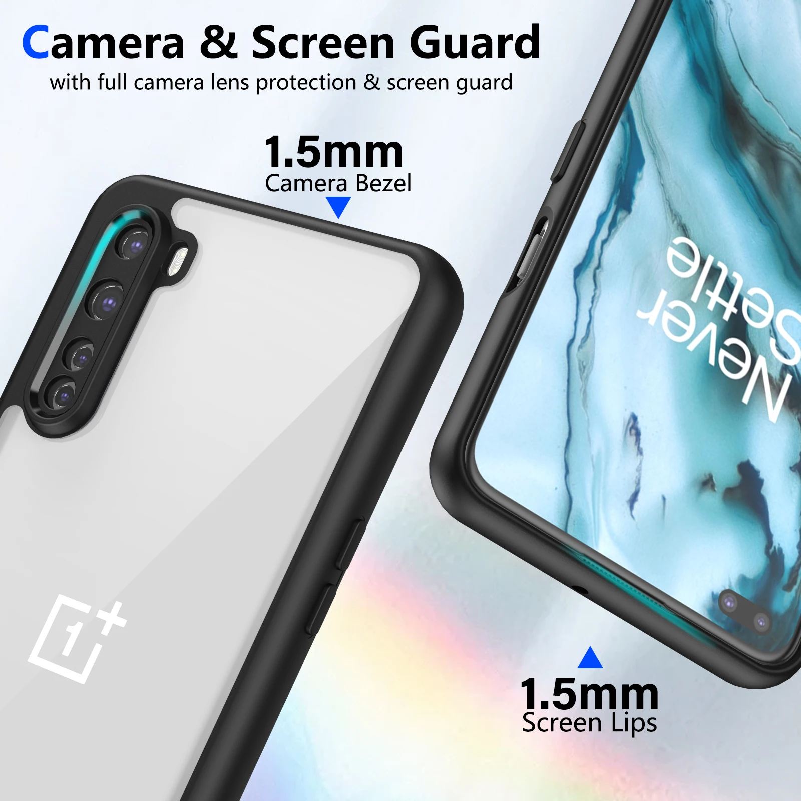 Oneplus Nord AC2001 AC2003 Hülle, stoßfeste Silikon-Stoßstange, Luftpolster, klare, matte Rückseite, harte Handyhülle für One Plus Nord – Detail 15