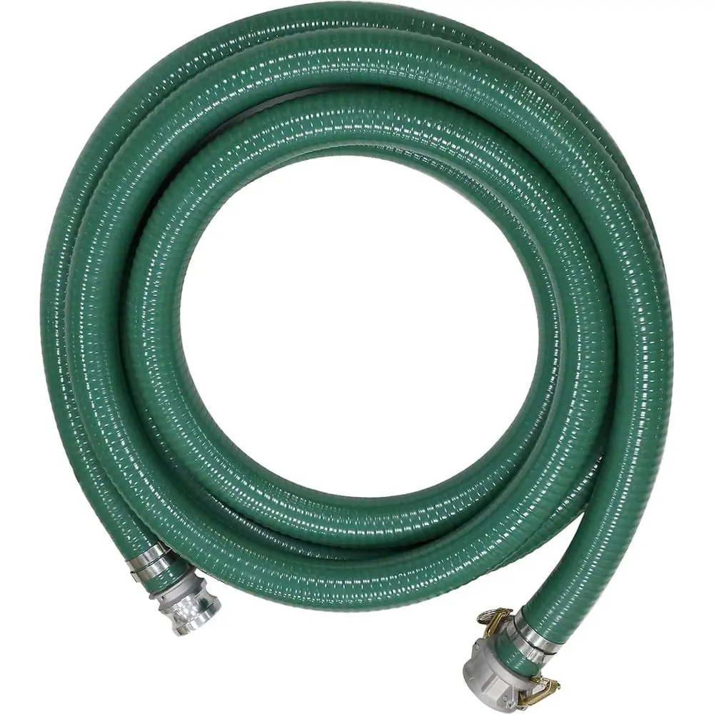 

Комплект насоса с разливочным шлангом включает в себя зеленый ПВХ-шланг для всасывания 2 дюйма x 20 футов с фитингами Camlock, 2-дюймовые фитинги Global Type C Cam и E Cam.