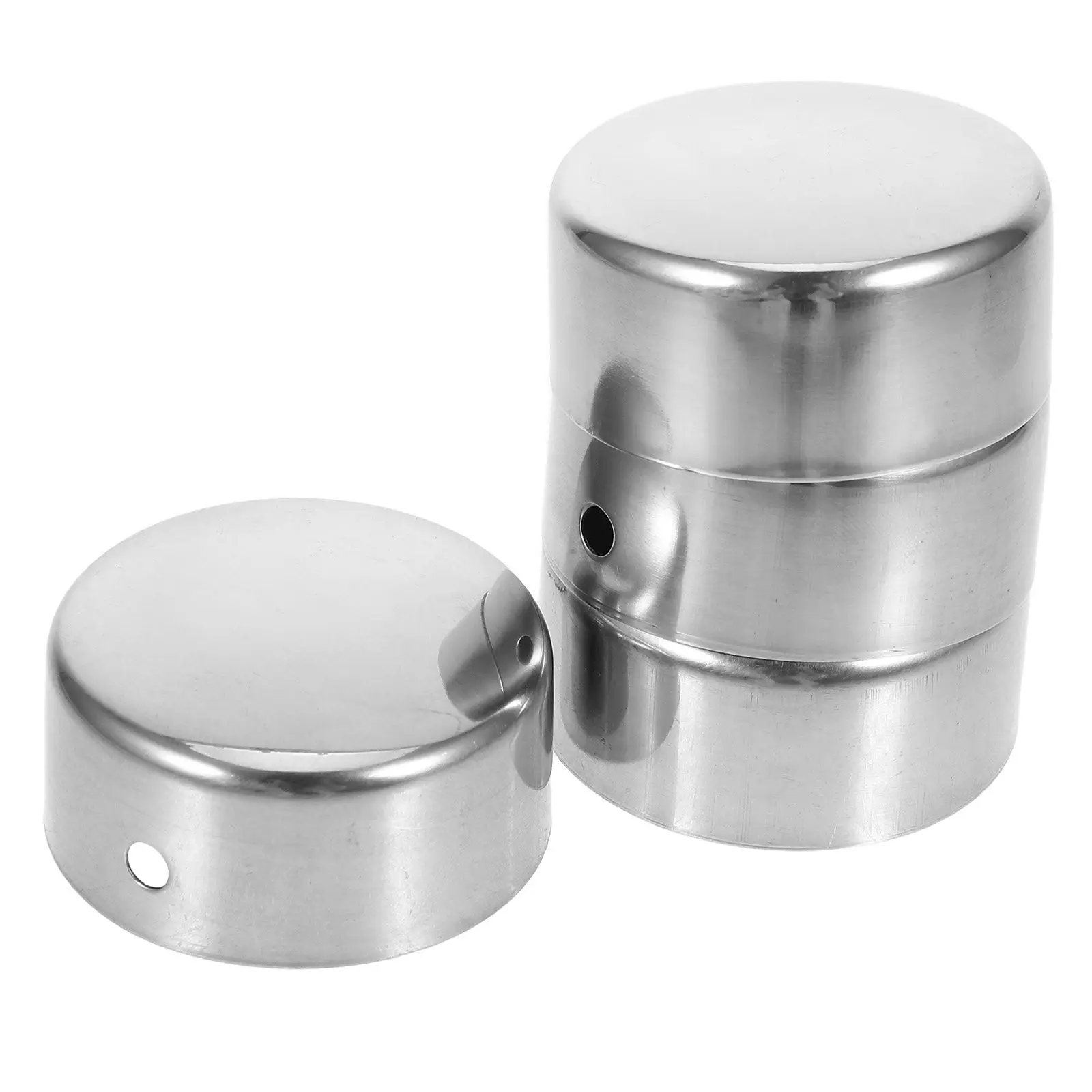 4 Peças de Tampas de Extremidade para Corrimão em Aço Inoxidável para Corrimãos Internos, Acessórios de Cobertura para Corrimão e Tubos de Escada