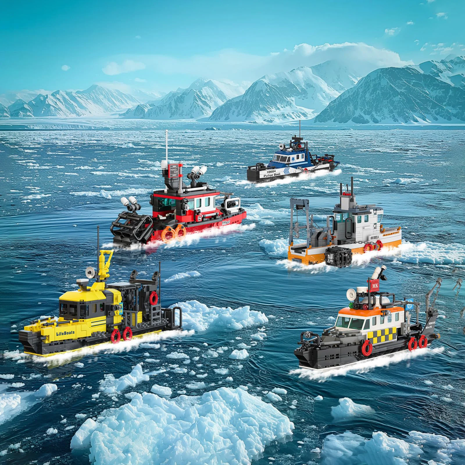 Mould King Multifunctional Rescue Boat 850pcs High Tech Ocean Series Model Building Blocks Set Kids Adult DIY Assembly Toy view 4