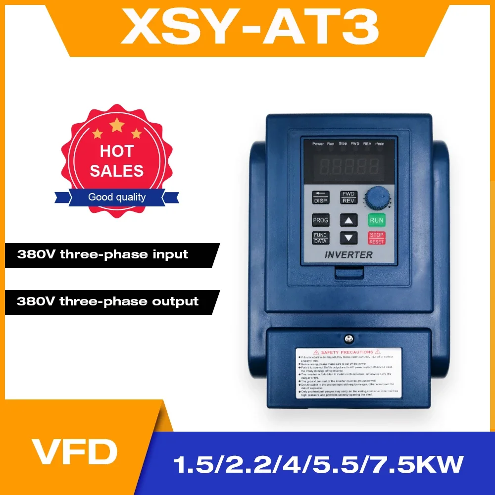 

VFD AC 380V 750W/1.5kW/2.2KW/4KW Variable Frequency Drive 3-Phase Speed Controller Inverter Motor VFD Inverter XSY-AT3