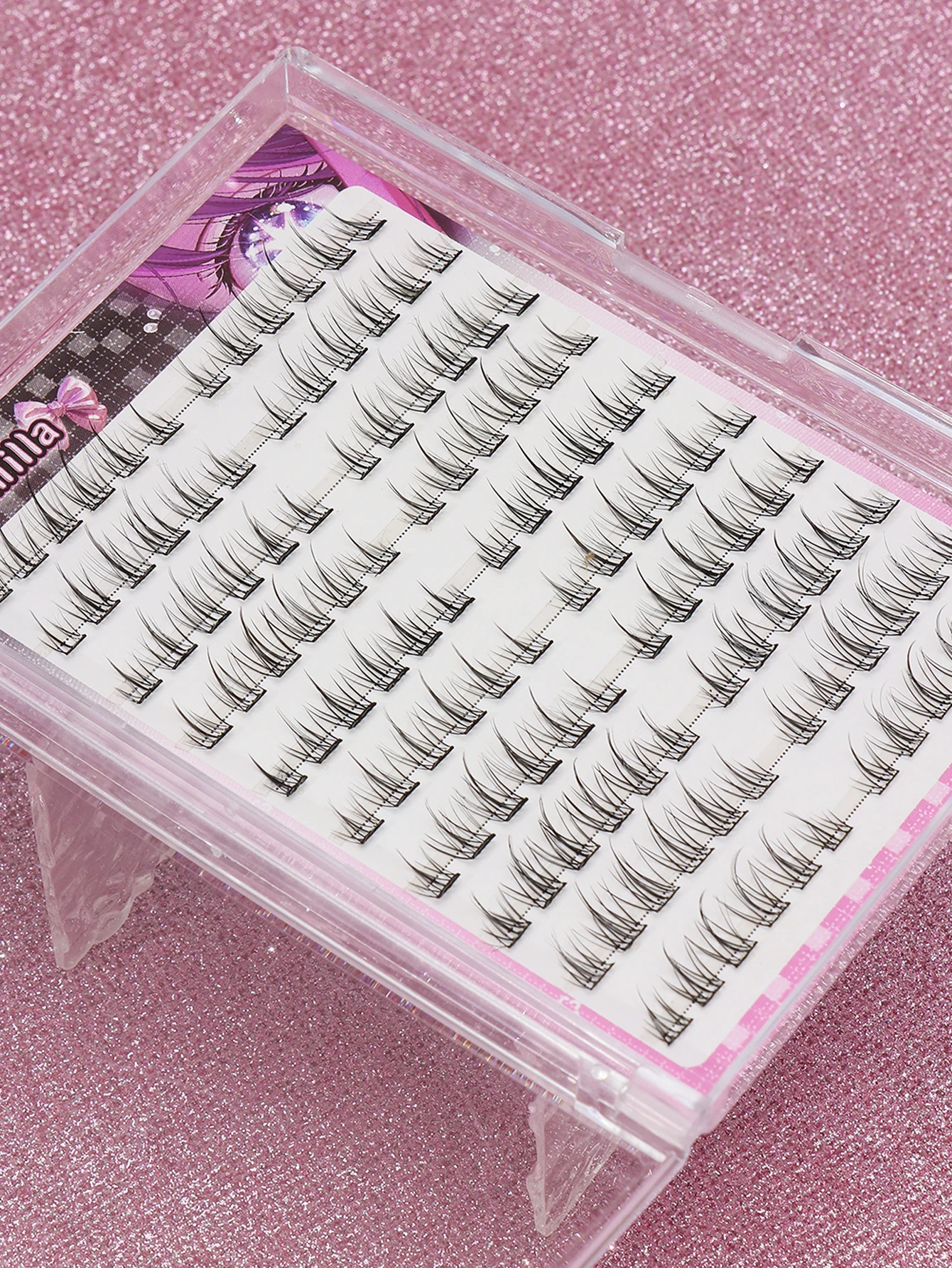 60 Cluster falsche Wimpern, natürlicher Stil, kein Kleber erforderlich, bequem und wiederverwendbar, unverzichtbar für Reisen,