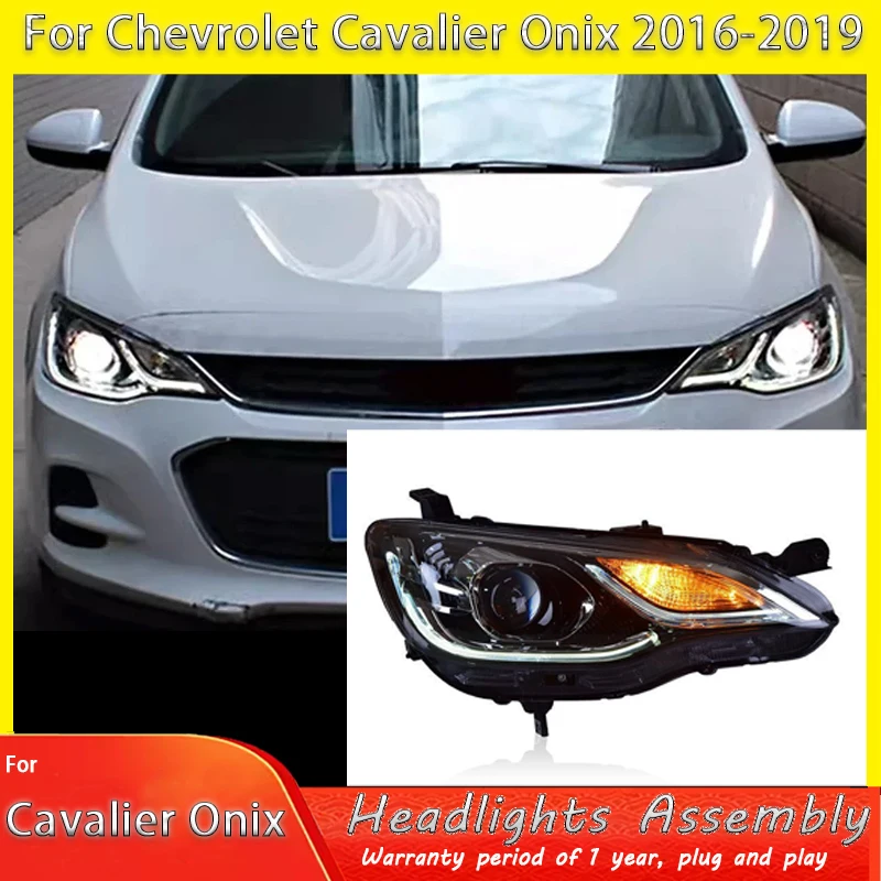

Для Chevrolet Cavalier Onix 2016 2017 2018 2019, фары, светодиодные фары, биксеноновые линзы, ангельские глазки, дневные ходовые огни, передние фары