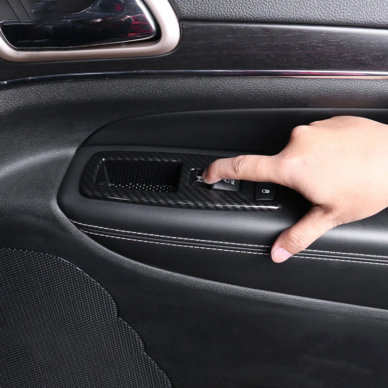 ل جيب جراند شيروكي WK2 2011 2012 2013 2014 2015 2016 2017 2018 2019 2020 زجاج نافذة السيارة رفع زر التبديل غطاء لوحة #4