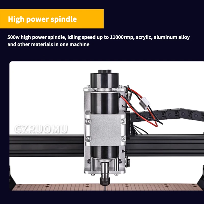 Máquina do router da madeira do CNC, máquina de trituração do metal, gravura a escultura, acrílico, MDF, PWB, plástico, 3 eixos, 500W