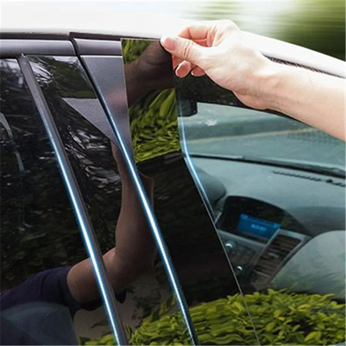 Side Door Window Pillar Posts Door Trim Piano Cover for Jetta 2006 2007 2008 2009 2010 Accessories Black 6PCS