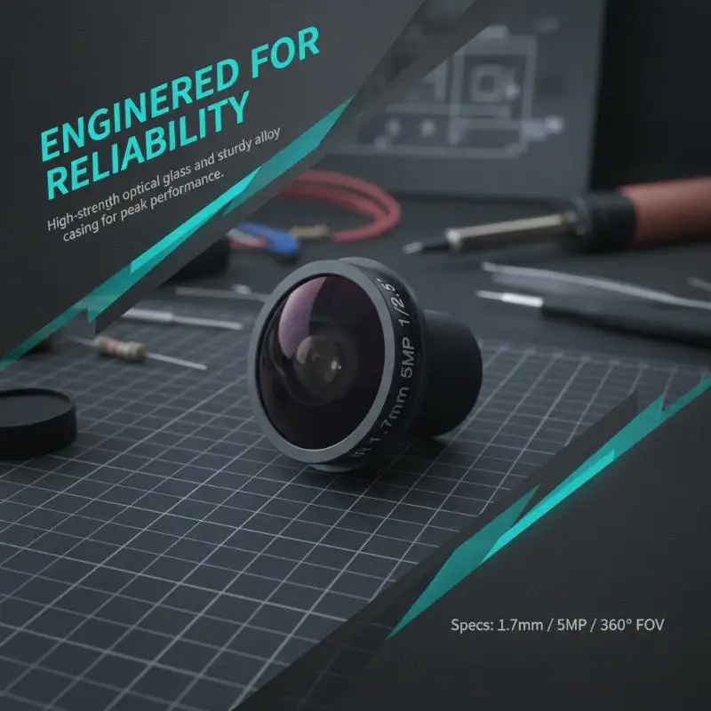 1.7mm F2.0 Fisheye Security Lens 5MP HD 180 Degree Ultra Wide Angle 1/2.5