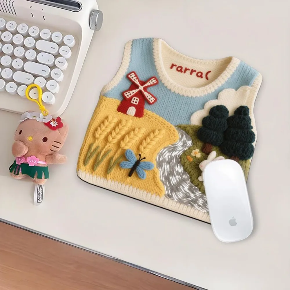 

Милый свитер с принтом, коврик для мыши, диатомитовый материал, противоскользящий коврик для мыши с 3D эффектом, портативный коврик для офиса, общежития, домашний коврик для компьютерного стола