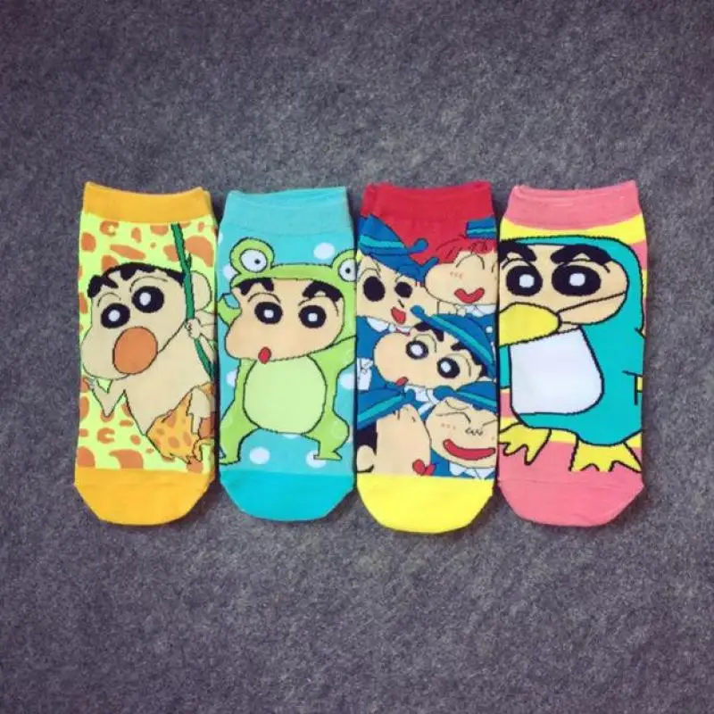 Kawaii Cute Crayon Shin-Chan Socks calzino da barca Anime Cartoon Student Motion Comfort ventilare ragazza carina regalo di compleanno per bambini