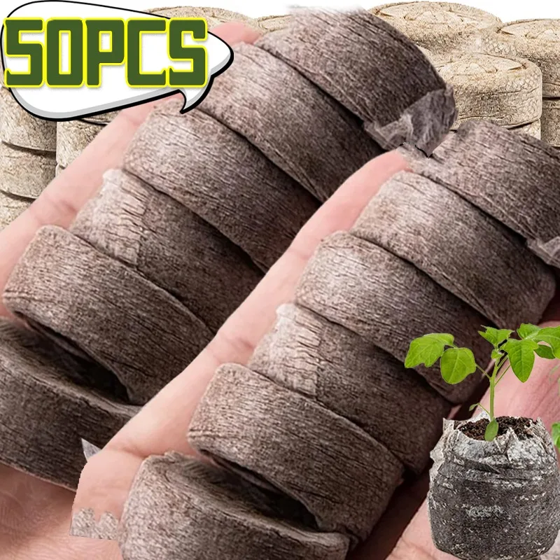 Plant Starting Pellets Soil Block Garden Seedling Starter Pods Compressed Soil Pellets Non Woven Planting Plugs Seedling Blocks