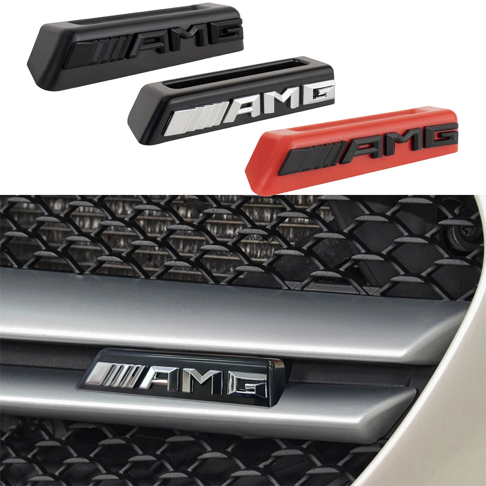 3D AMG Logo Emblem Car Front Grille Badge Car Styling For Mercedes Benz W124 W168 W169 W176 W177 W202 W203 W204 W205 W210