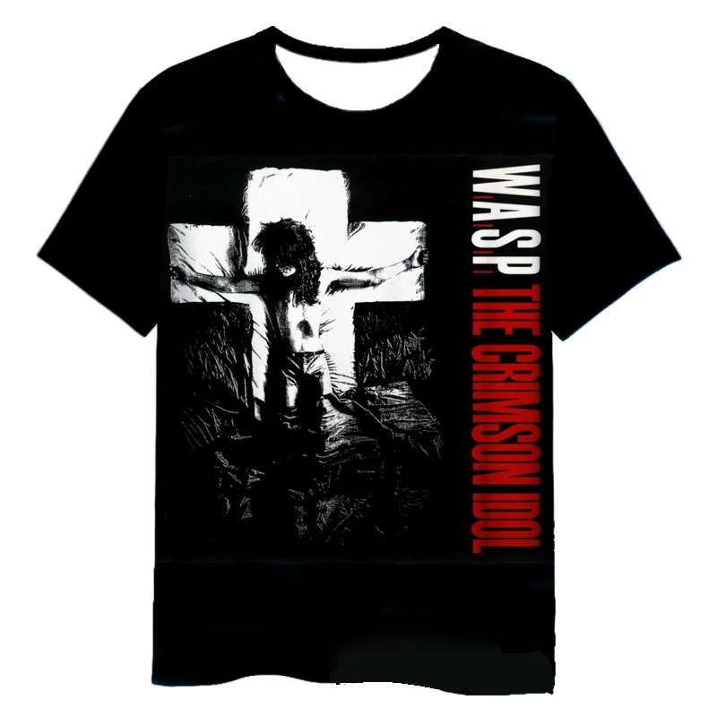 W.A.S.P Rock T-shirts 3D Print Streetwear Men Women Fashion Short Sleeve Hip Hop T Shirt Kids Tees Tops Man Clothing