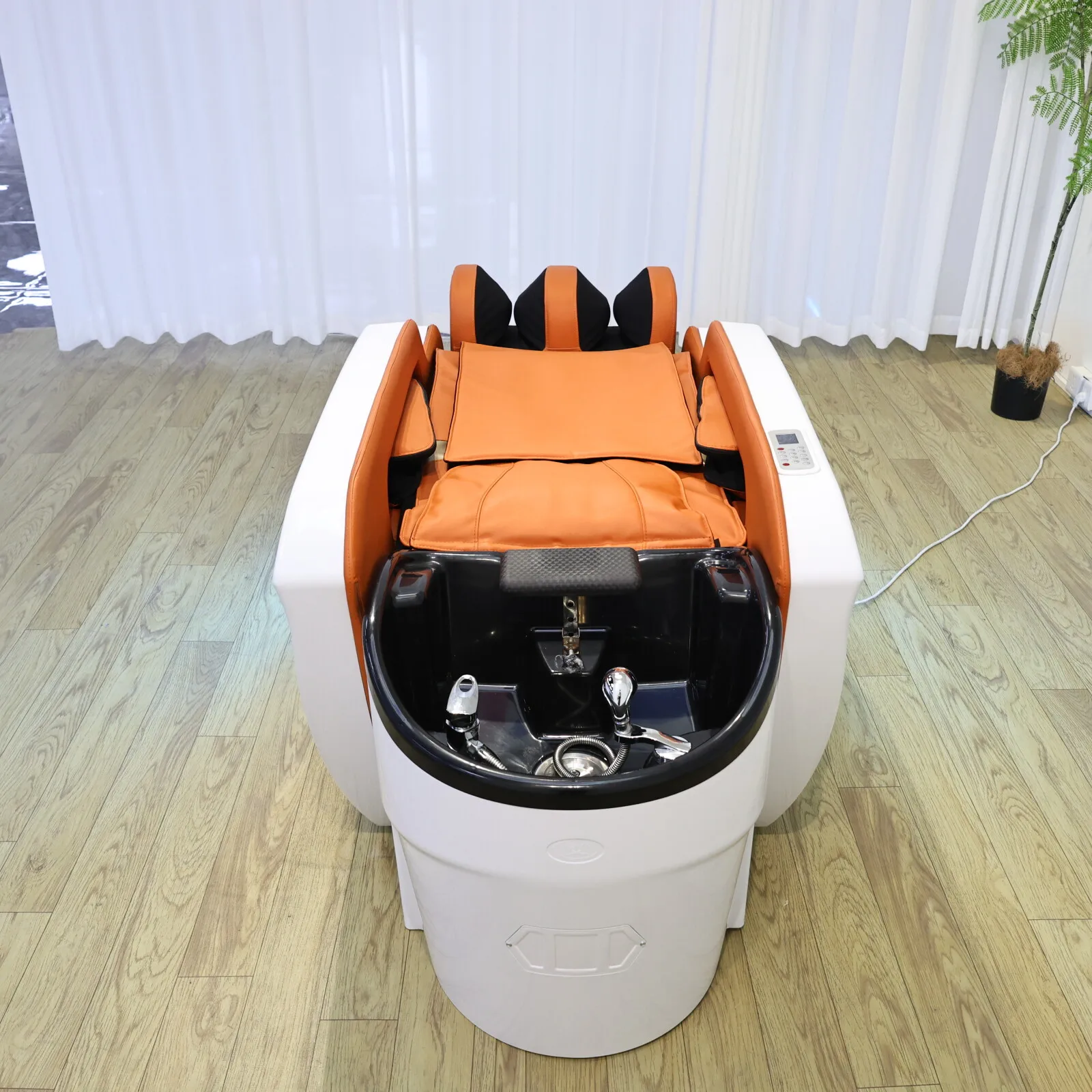 سرير تدليك كهربائي لغسل الشعر، سرير شامبو، خدمة تصفيف الشعر الراقية، الأثاث التجاري في المناطق اللامعة