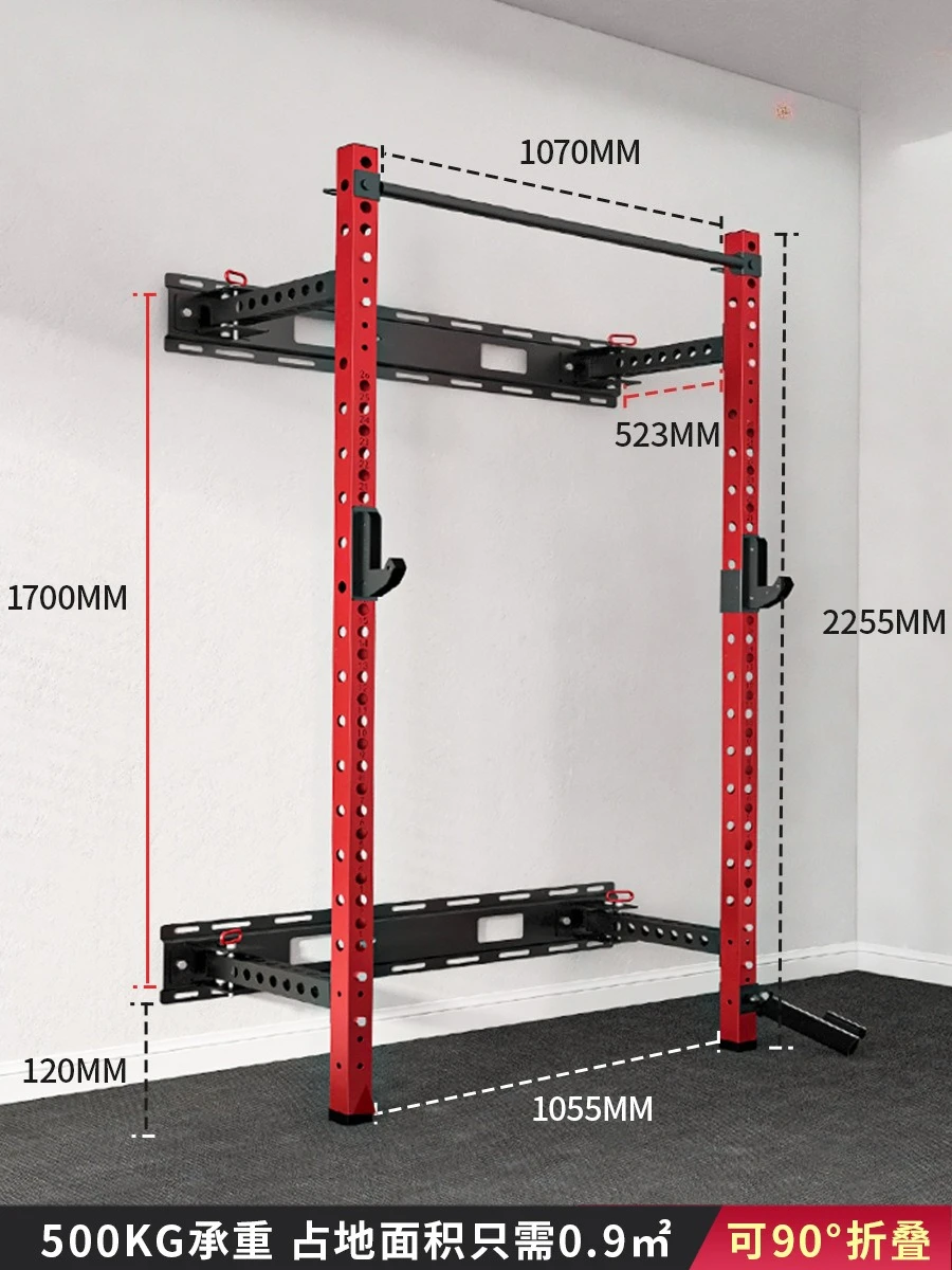 جدار خلفي جبل القرفصاء المنزل - مراجعة Home Gym Folding Rack وسعره
