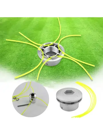 Universal Aluminum 1PCS Grass Trimmer Head with 4 Lines Brush Cutter Head Thread Nylon Grass Cutting Line Head for Lawn Mower
