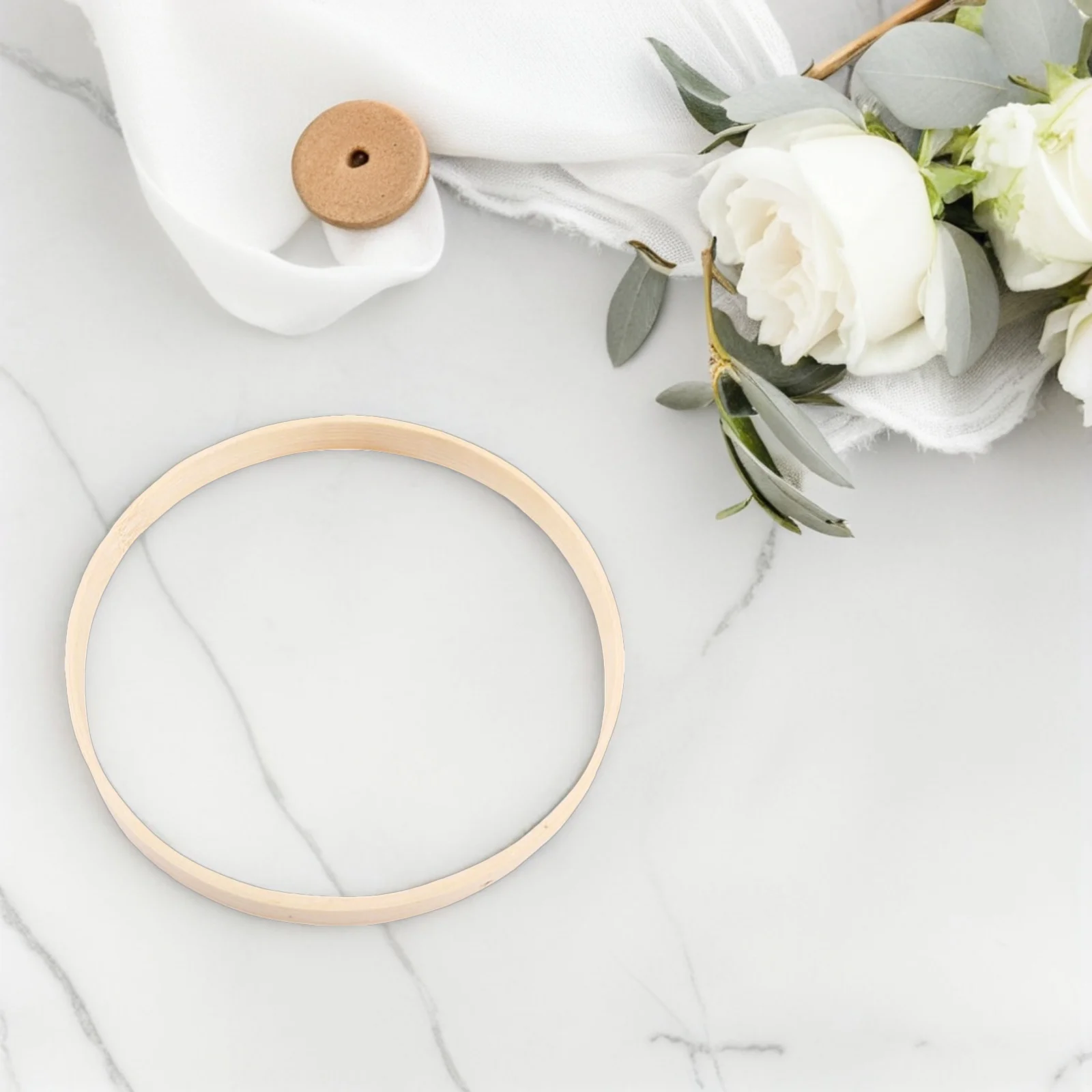 

6Pcs Bamboo Floral Hoops Wooden Wreath Rings 20Cm DIY Wedding Dream Catcher Macrame Wall Hanging Craft Supplies