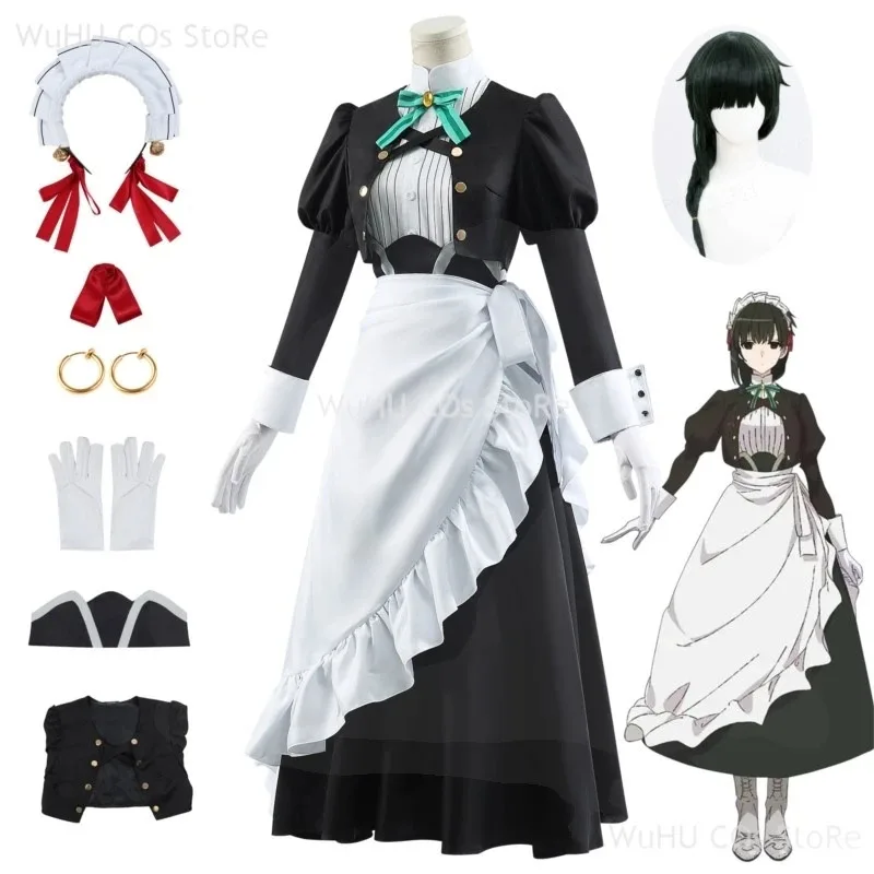 

Аниме Kimi Wa Meido-sama Yuki Косплей Костюм Xue Maid Dress Uniform Парик Повязка для волос Hitoyoshi Yokoya Halloween Party Womena;k6;8',